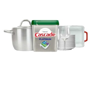 Cápsulas para lavavajillas Cascade Platinum, detergente para lavavajillas Action Pacs, pestañas para lavavajillas, fresco, 62 unidades - Product Image 1