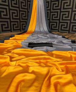 Mariage Tenue Collective Satin Soie Saree Avec Contras Blouse Pièce Femmes Indiennes Porter Sari Bas Prix En Gros Surat Ethnique - Product Image 5