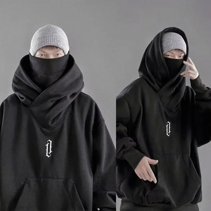 Vente en gros Hommes et Femmes Toutes Tailles Collection Printemps Surdimensionné Polaire Dessin Animé Couverture Visage Style Ninja Pull Hoodies Sweatshirts - Product Image 5
