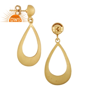 Pendientes de Lágrima de Plata de Ley con Baño de Oro de 18K, Diseño de Joyería Fina, Fabricante - Product Image 3