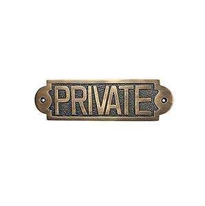 Hardware Medium Private Brass <b>Door</b> <b>Sign</b> Black Powder Coated Nameplate <b>for</b> Home Office - Product Image 1