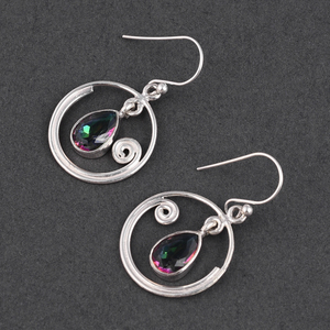 Pendientes de cristal de Plata de Ley 925, joyería - Product Image 1