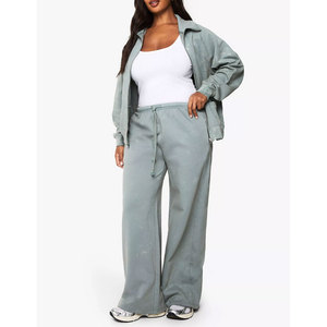 Pantalons de survêtement évasés pour femmes en gros, pantalons décontractés à jambes larges et amples, style streetwear coupe-vent - Product Image 2