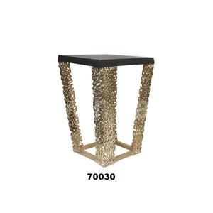 Mesa auxiliar cuadrada de Coral de aluminio dorado, mesa auxiliar de café elegante para decoración de hogar y sala de estar - Product Image 1