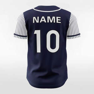 Maillot de baseball personnalisé en polyester 100% à col en V, sublimation personnalisée, nom, numéro, logo, bouton, uniforme d'équipe pour adultes unisexes - Product Image 2