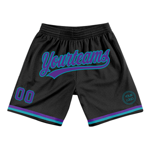 Pantalones cortos de baloncesto de moda de verano para hombre personalizados, pantalones deportivos tejidos transpirables holgados negros con nombre y número de equipo impreso en 3D - Product Image 1