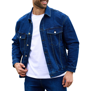 Veste en jean de haute qualité pour homme, en coton bleu, chaude pour l'hiver, col montant, imperméable, respirante, coupe ajustée décontractée - Product Image 4
