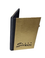 Folder Menu Kulit PU Desain Kadal Emas untuk Restoran Logo Hitam Timbul Ukuran A4 Bersertifikat ISO9001 Buatan M Z IMPORTS