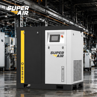 Compresseur d'air industriel à vis Super Air 7,5 kW 1,2 m³/min 8 bars 380 V pour ateliers automobiles, gonflage de pneus et clés pneumatiques CE