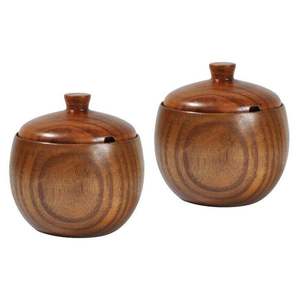 Couvercle en bois stockage de cuisine essentiel cadeau de jeunes mariés personnalisation gratuite et bouteilles de stockage de cire en bois bocaux maison et jardin vaisselle - Product Image 4