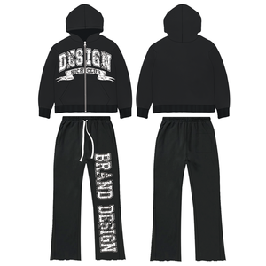 Colección Otoño Invierno 2024 Conjuntos Casuales para Hombre de Alta Calidad Transpirables con Logotipo Personalizado Color Sólido 100% Algodón Chándal Nuevo Diseño - Product Image 3