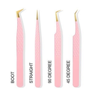 Pince à cils coudée à 45 degrés de qualité supérieure à prix compétitif pour cils volumineux Conception antidérapante - Product Image 1