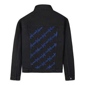Veste en jean de créateur pour hommes avec strass Veste en jean de fabricant d'usine de style hip-hop bling - Product Image 2