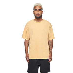 100% coton Vintage T-Shirt pour hommes surdimensionné col rond grande taille longue respirant Street wear plaine hommes surdimensionné T-Shirt - Product Image 1