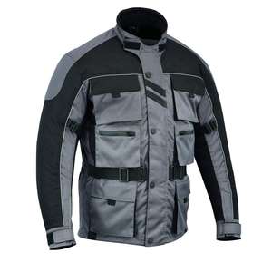 Chaqueta de Motociclismo Deportiva Gris y Negra, de Moda, Transpirable, con Tela Cordura Resistente al Viento, para Carreras de Motos - Product Image 2