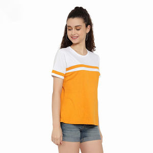 Tops elásticos básicos de manga corta para mujer hechos a medida, Jersey de algodón con estampado sólido para mujer, camiseta transpirable - Product Image 4