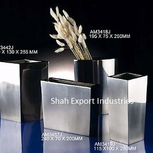 Florero martillado de Metal de diseño de tendencia para sala de estar, macetas decorativas con acabado plateado para interiores - Product Image 6