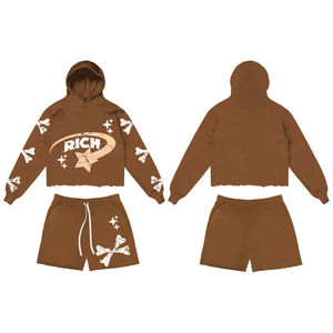 Ensemble à capuche et short pour femme Ensemble d'été confortable Deux pièces Co Ord Tracksuit Fashion Loungewear Activewear Casual Clothing - Product Image 3