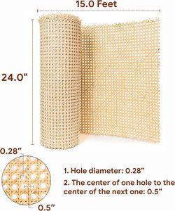 Rouleaux de tressage en rotin moderne de haute qualité, faits à la main, couleur naturelle personnalisable, style hexagonal ouvert, largeur de 16 pouces, artisanat en osier - Product Image 3