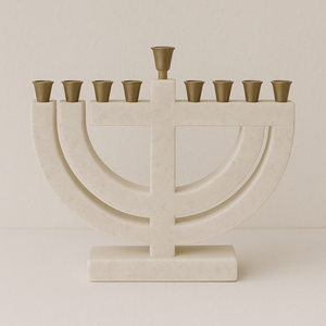 Menorá Moderna en Forma de T con Aspecto de Mármol, Decoración Judaica, Portavelas, Decoración Premium para el Hogar en Días Festivos - Product Image 2