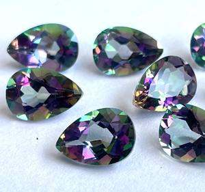 Topacio místico natural 6x9mm Pera facetada Excelente calidad-Pera Topacio místico superior facetado - Product Image 6