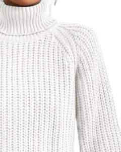 Women <b>White</b> Turtleneck <b>Knitted</b> Sweater Winter Warm Ribbed Long Sleeve Casual Loose Fit Pullover Fashion Top Streetwear Daily Use - Product Image 2