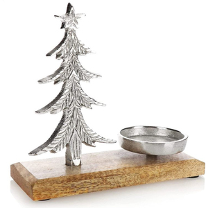 Vente en gros de bougeoir décoratif de Noël pour la maison bougeoir exclusif en métal et en bois avec design en forme d'étoile bougeoir chauffe-plat - Product Image 2