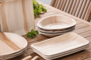 Vaisselle Pour Déjeuner À Manger Assiette Areca Assiettes En Feuille De Palmier Areca Convient Pour Servir Décor Écologique Alimentaire Par Areca - Product Image 2