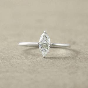 Taille personnalisable Bague de mariage en argent sterling 925 pour femme de haute qualité Moissanite étincelante Anneaux fins en acier inoxydable taillé Marquise - Product Image 5