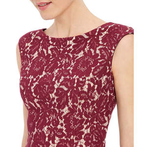 Abito tubino da donna Donna Ricco con stampa floreale e orlo a balze, rosso, taglia 10 - Vita naturale - Product Image 3