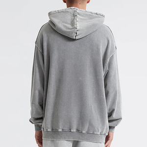 Sudadera con capucha informal de talla grande Vintage lavada de primera calidad, puño acanalado antiarrugas de algodón de peso pesado con bolsillo frontal, Jersey Unisex - Product Image 2