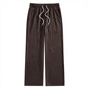 Premium Men's 100% Cotton Breathable Oxford Fabric Sweatpants Custom Geometric Letter Print Casual Style High Waist Regular Fit - Product Image 1