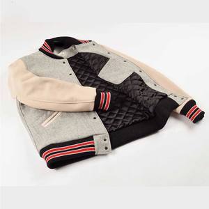 Chaqueta universitaria con parches de chenilla bordados personalizados al por mayor, chaqueta universitaria de béisbol Letterman con mangas de cuero y cuerpo de lana - Product Image 6