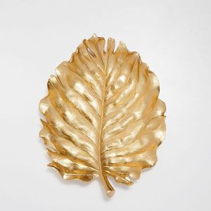 Hot Selling Golden Finished Aluminum <b>Leaf</b> Bowl Tabletop Home & Hotel Decor Modern Design Eco-Friendly Lightweight Wholesale Rate - Product Image 1