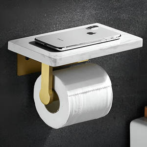 Toilet Paper Roll Holder with Marble Tray a Stylish and Functional <b>Bathroom</b> Accessory Combining Luxury Design with Practicality - Product Image 6