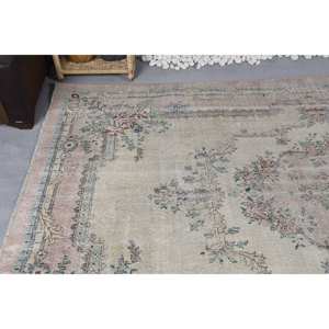 Alfombra turca Vintage Beige Rosa 6 'X 10,9' clásico área grande lana rectángulo abstracto Patchwork para la habitación de los adolescentes pasillo látex - Product Image 5