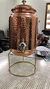Dispensador de agua decorativo de cobre puro con soporte de diseñador para regalo de inauguración de la casa en la costa muy baja por AALIYAN IMPEX - Product Image 6