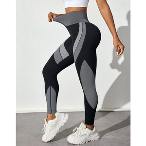 Collants d'entraînement doux pour femmes, tenues de fitness, pantalons de yoga taille haute, vêtements de sport, leggings de yoga en spandex/polyester - Product Image 1