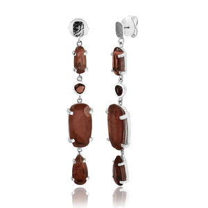 Pendiente de gota doble de cuarzo rosa de Plata de Ley 925 personalizado, joyería de alta calidad para regalo de fiesta, bonito para la fabricación de joyas - Product Image 5