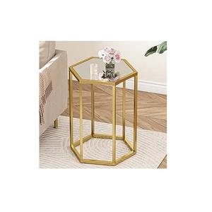 Natural <b>White</b> Wood Coffee <b>Table</b> with Decorative Metal Top for <b>Dining</b> and Hotel Furniture for Housewarming - Product Image 3