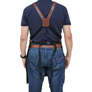 Babero de piel auténtica de búfalo impreso con logotipo personalizado de alta calidad, delantal de trabajo sin mangas de última generación - Product Image 2