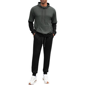 Chándales personalizados, conjuntos de Jogger, logotipo de alta calidad, chándal acampanado para hombre y Sudadera con capucha, conjunto de 2 piezas, pantalones de chándal de algodón con capucha - Product Image 2