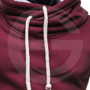 Sudadera con capucha informal de hombre personalizada con característica impermeable Sudadera con capucha color entero logotipo impreso en blanco con cordón - Product Image 3