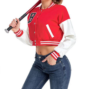 Top Design femmes Crop Varsity veste pour l'hiver prix de gros mode recadrée femmes Varsity veste à bas prix - Product Image 3