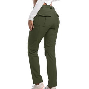 กางเกงซอฟท์เชลล์ใส่สบายสำหรับผู้หญิงกางเกงผ้าขนแกะซับในกันน้ำวัสดุที่ดีที่สุด - Product Image 2