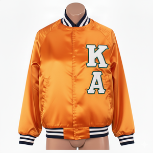 Veste bomber en satin OEM pour sororité, veste unisexe personnalisée, logo brodé personnalisé, vêtements grecs AKA pour les vêtements universitaires - Product Image 5