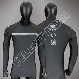 เสื้อรัดกล้ามเนื้อแขนยาวระบายอากาศสำหรับผู้ชาย สำหรับกีฬาจิวยิตสู แห้งเร็ว พิมพ์ลายแบบซับลิเมชั่น ปรับแต่งสีและโลโก้ได้ - Product Image 1