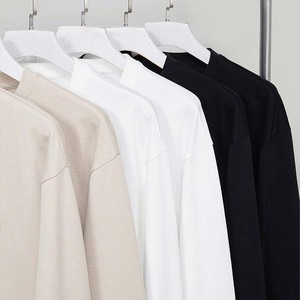 Streetwear personnalisé brodé Dtg impression 3D en gros plaine surdimensionné col rond coton t-shirts hommes sweat manches longues OEM - Product Image 2