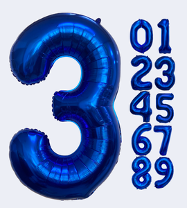 Globo de Número Metalizado Azul Oscuro de 1 Metro, Decoraciones para Bodas, Año Nuevo, Acción de Gracias, Día de la Madre, Día de San Valentín, con Gráficos Impresos - Product Image 1