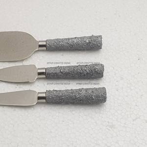 New Arrival Home Cutlery Set with Brown White Resin Handle Stainless Steel Flatware Hot Selling Cake <b>Tools</b> - Product Image 5